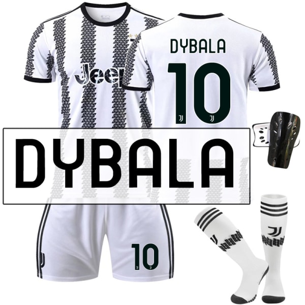 Juventus hemmatröja 22/23 Di Maria fotbollströja för barn Vuxna DYBALA 10 With sock protect #26