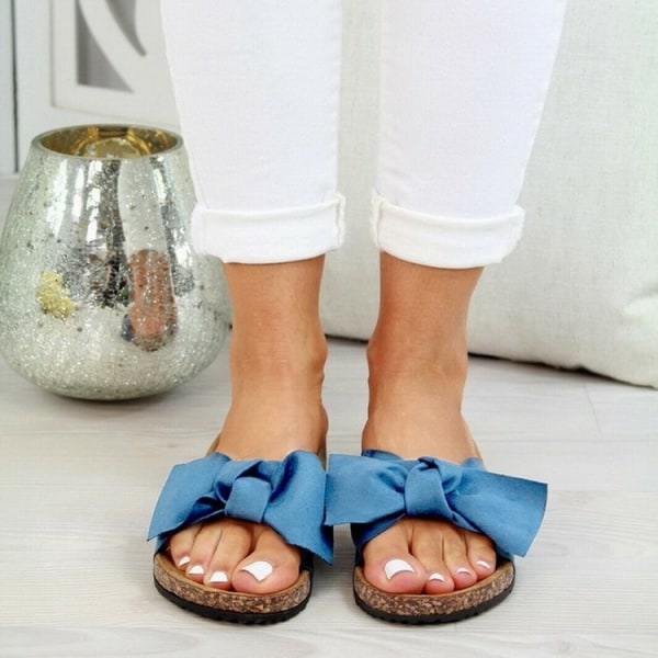 Damsandaler Sommar Casual Temperament Bow Plattform Tofflor Leopard 43