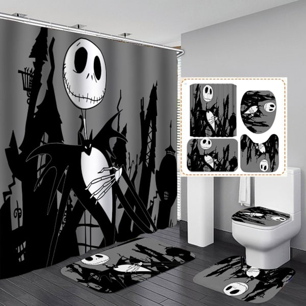 4st Nightmare Before Christmas Duschdraperi Set jy-157 3PCS