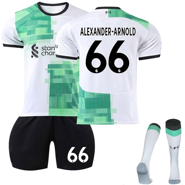 23/24 Jersey Set Vuxen Barn T-shirt kostym Fotbollssatser Fotboll träningströja Topp 23/24 liverpool away#66 28 (12-13 years)