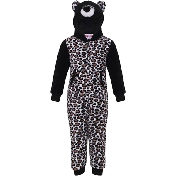 Animal Onesie One Piece Kids Pyjamas Sleepsuit Kostympresenter Cat Black 3-4 Years