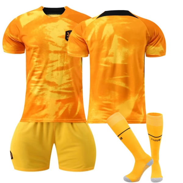 22-23 Nederländerna Home Set #10 #4 #21 T-shirt fotbollsuniform Unnumbered With sock #XS