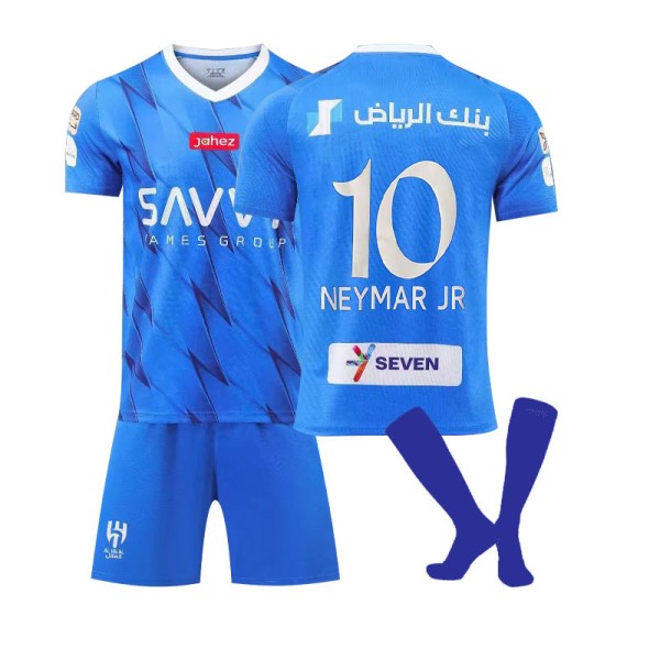 23-24 Al-Hilal Saudi FC Barnhem fotbollströja nr 10 Neymar Neymar 10+socks 22