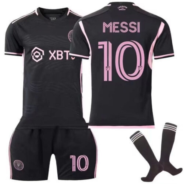 23-24 Vuxna Barn Kit Träningsdräkter Kort skjorta+Shorts+Sock Sport inter miami 23/24 away kit #10 #20 (5-6 years)