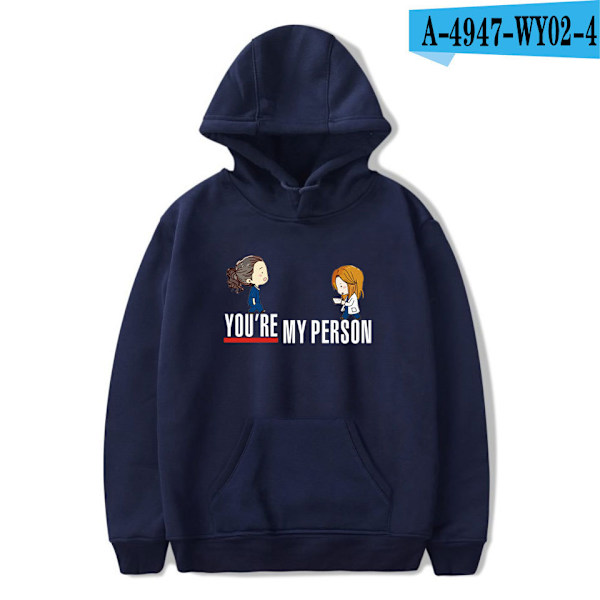 Grey's Anatomy American Drama Intern Hoodie Pullover Grafiskt print Luvtröjor Navy  D XS