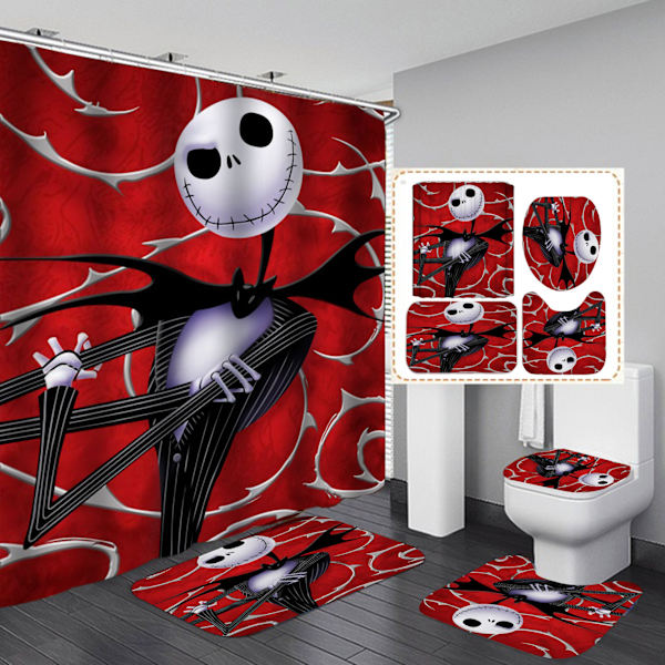4st Nightmare Before Christmas Duschdraperi Set jy-137 4PCS