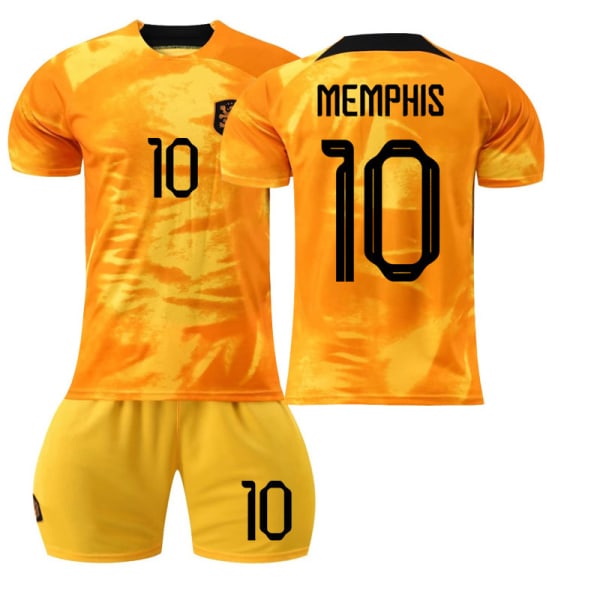 22-23 Nederländerna Home Set #10 #4 #21 T-shirt fotbollsuniform MEMPHIS 10 #22