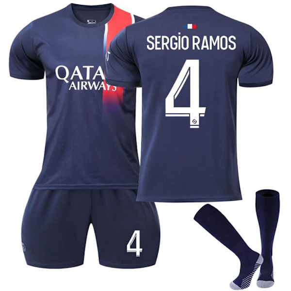 23-24 Paris fotbollströja för barn nr 7 Mbappe Adult Kids 23/24 psg home#4 26(10-11years)