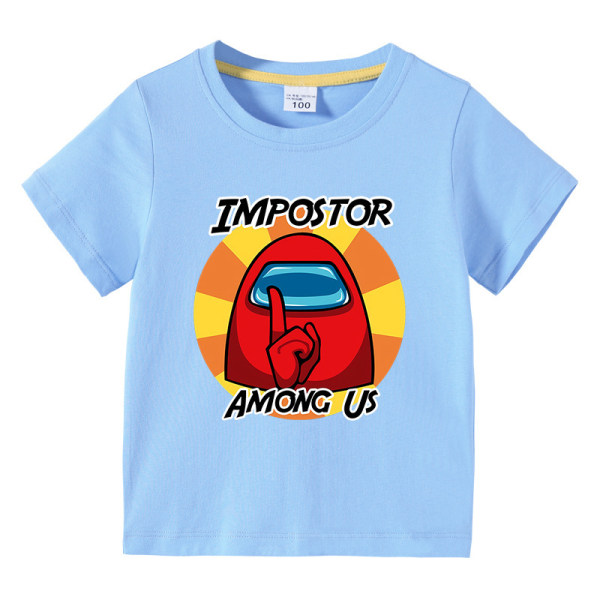 Among Us Barn T-shirt Bedragare Sssshhhh Game Crewmate Colorful Blue 150cm