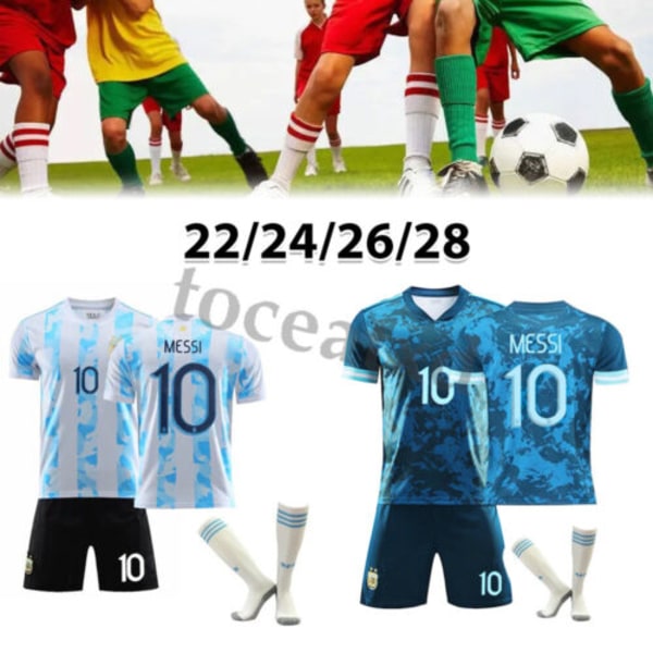 Barnfotbollssats träningsdräkt fotboll kort skjorta strumpa 22/23 Barcelona Home Kit 120-130CM/22