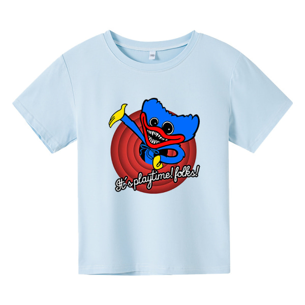 Poppy Playtime T-shirt Kortärmad presenttröja för barn Light Blue 1 130cm