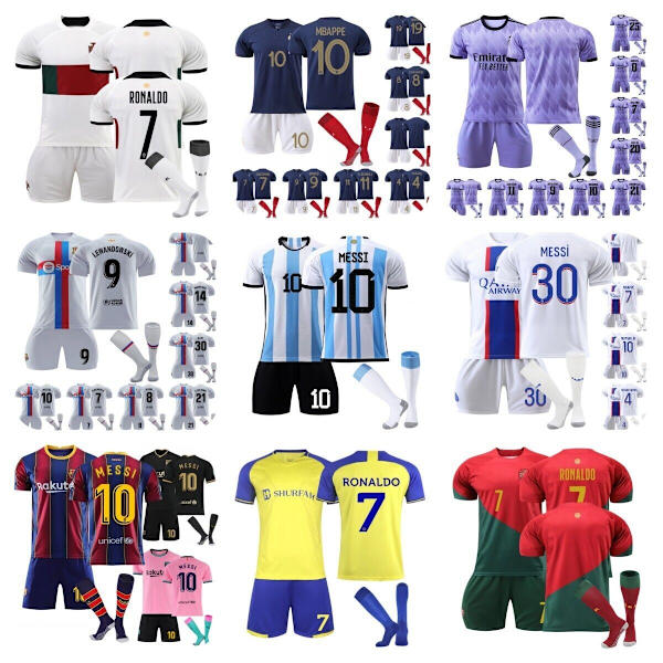 Barnfotbollssatser Fotboll Kort tröja Strumpa passar Sportshorts #num7-22/23 portugal home 16(2-3 years)