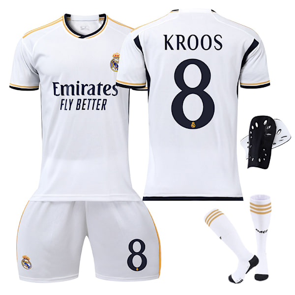 2023-2024 Real Madrid Hemma fotbollströja för barn Vinicius nr. 7 VINI JR MODRIC 10 18