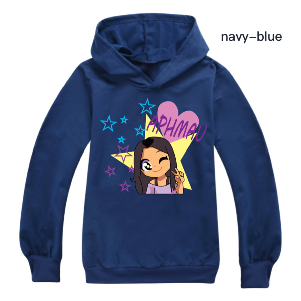 Barn Pojkar Flickor Aphmau Hoodie Sweatshirt Långärmad Jumper Toppar Pullover Navy Blue 170cm