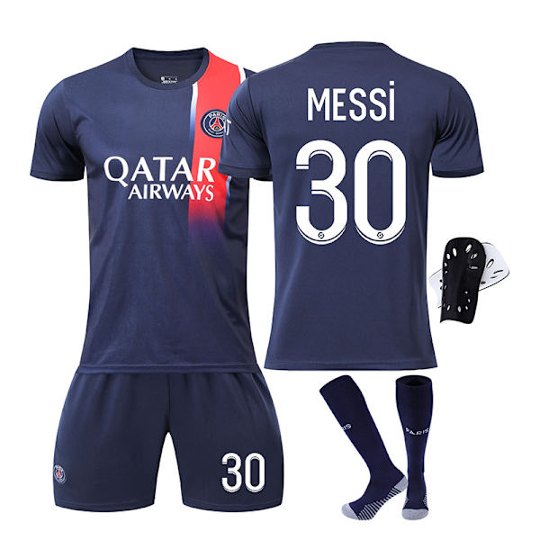 2324新赛季巴黎圣日耳曼足球服30梅西10内马尔7号姆巴佩球衣套装 Neymar JR 10 With socks+protect #28