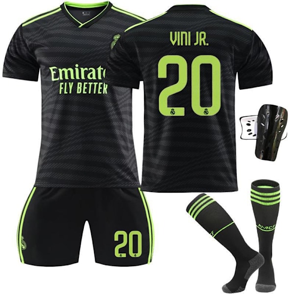 Ny säsong 22-23 Real Madrid Borta fotbollströja Camavingr  With socks+protect #M