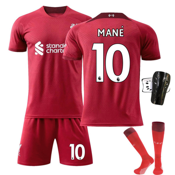 Liverpool Hemma nr 11 Salah nr 10 Mane fotbollströja kostym M.salah 11 With socks 18#（105-115cm）