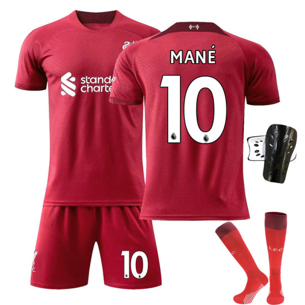 Liverpool Hemma nr 11 Salah nr 10 Mane fotbollströja kostym Unnumbered With socks 30#XS（155-160cm）