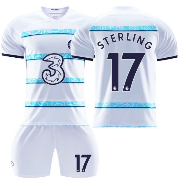 Chelsea F.C bortatröja 22-23 Kante fotbollströja för barn Sterling 17 #18