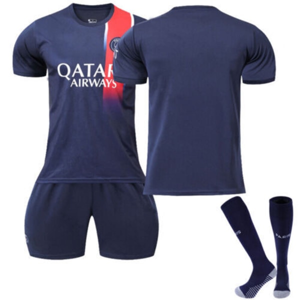 23-24 Vuxna Barn Kit Träningsdräkter Kort skjorta+Shorts+Sock Sport psg 23/24 home kit #blank #22 (6-7 years)