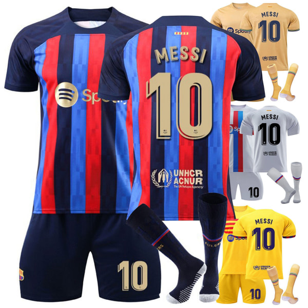2023-2024 Al-Nassr FC fotbollsdräkter för barn blue #10 22(6-7 years)