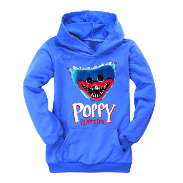 Poppy Playtime Huggy Wuggy T-shirt Shorts Träningsoverall Hoodie Topp blue pocket hooded 3-4 years
