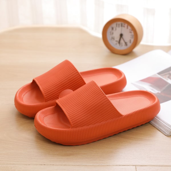 Tofflor för kvinnor Sommar mjuk sula sandaler Halkfria badkläder Orange 36/37