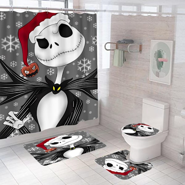 4st Nightmare Before Christmas Duschdraperi Set jy-156 4PCS