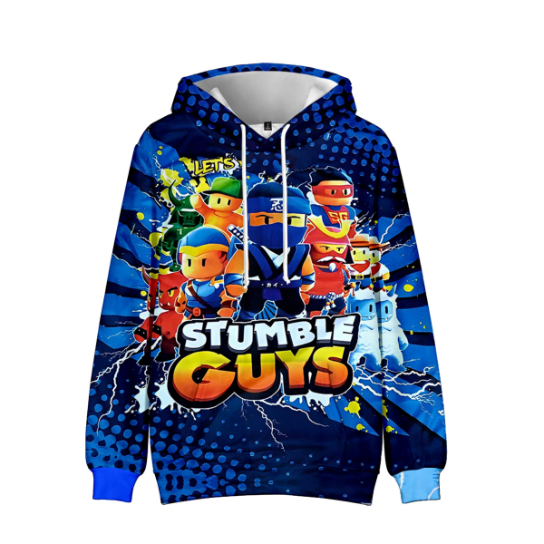 Stumble Guys 3D Print Hoodie Barnkappa Hoodie Ytterkläder 11 110