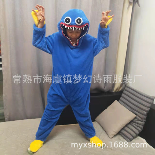 Poppy Playtime Huggy Wuggy Cosplay Kostym Barn Halloween Kostym b 130