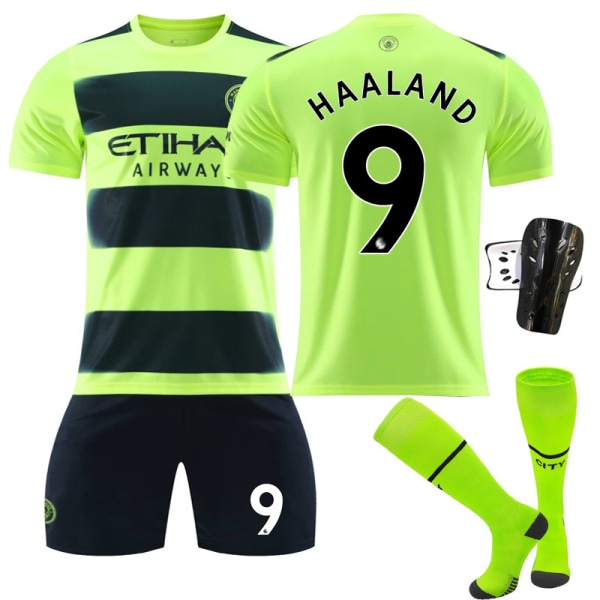Manchester City 22/23 Ny säsong fotbollströja barn Haaland #9 With socks #XS