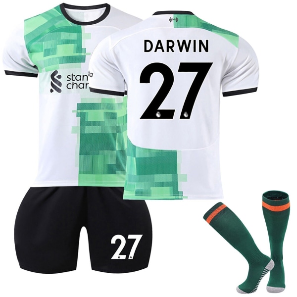 23/24 Barn Fotbollströja Kits Pojkar Träningsdräkt Sportkläder Skjorta Korta strumpor 23/24 liver-pool away #27 #26 (10-11 years)