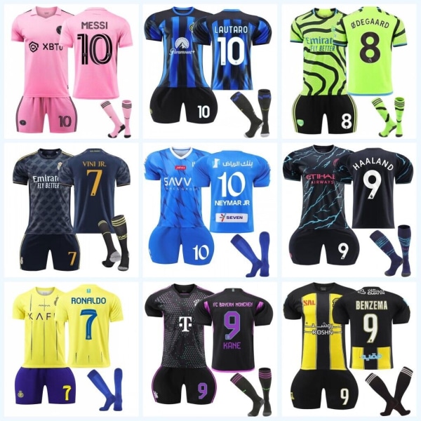 23-24 Barn Fotbollströja Kits Pojkar Träning Sportkläder Skjorta Shorts Strumpor 23/24 manchester-united away #21 #22 (6-7 years)