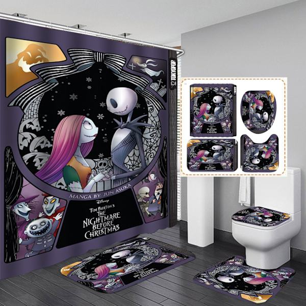 4st Nightmare Before Christmas Duschdraperi Set jy-139 3PCS