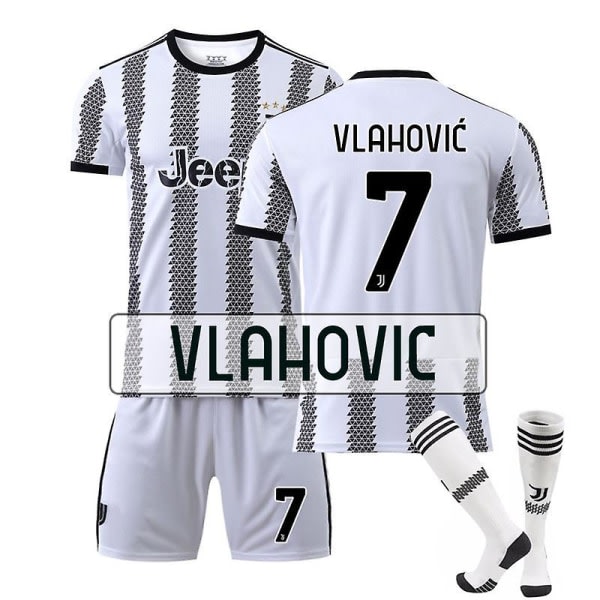 Nya 22-23 Juventus F.C. Fotbollssatser Fotbollströja VLAHOVIC 7 Kids 18(100-110)