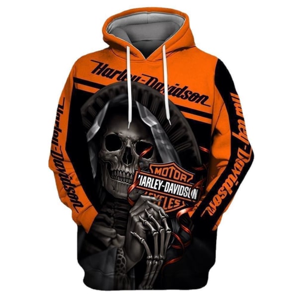 3d Skull Harley-Davidson Hoodie Sweatshirt Huv Jumper Pullover 56060 4XL