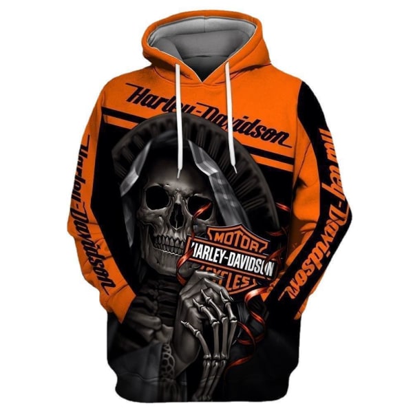 3d Skull Harley-Davidson Hoodie Sweatshirt Huv Jumper Pullover 56060 M