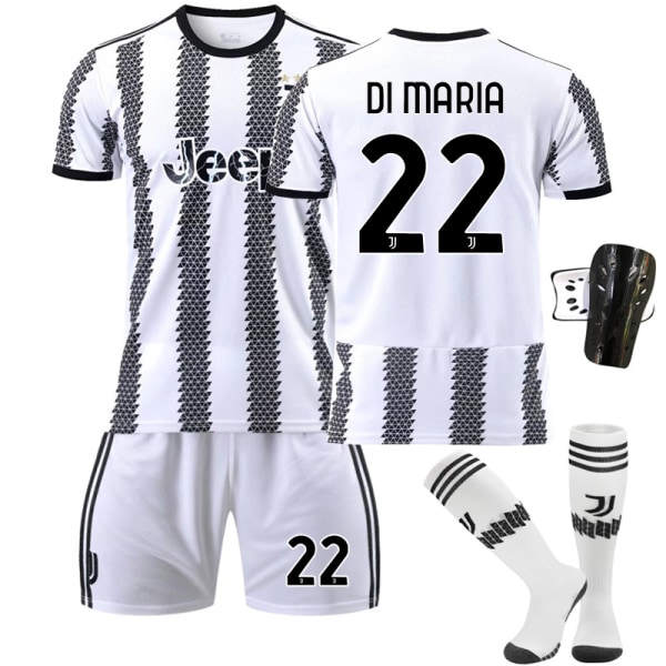Juventus hemmatröja 22/23 Di Maria fotbollströja för barn Vuxna DYBALA 10 With sock protect #26