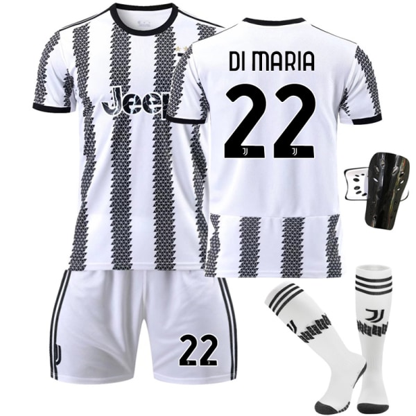 Juventus hemmatröja 22/23 Di Maria fotbollströja för barn Vuxna RONALDO 7 With sock protect #26