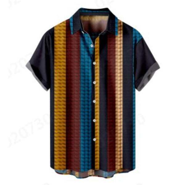 Men Retro Button Down Bowlingskjorta 50-tals Rock Summer T-Shirt RJCS001 4XL
