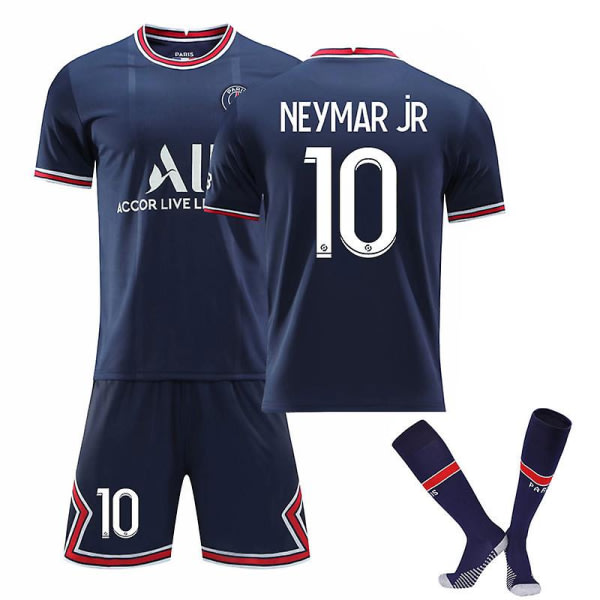 Regenboghorn Barn Fotbollssatser Fotbollströja T-shirt kostym Neymar PSG Home 26 (140-150cm)