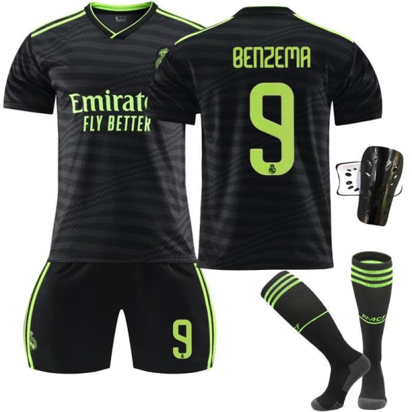 Ny säsong 22-23 Real Madrid Borta fotbollströja Benzema 9 With socks #XL