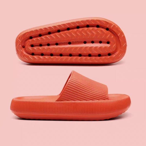 Tofflor för kvinnor Sommar mjuk sula sandaler Halkfria badkläder Orange 38/39