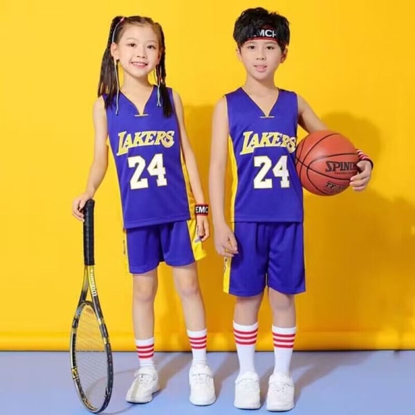 Baskettröja Träningsdräkt Sport Top & Bottom Träningsoveraller #V 24 Purple L.A. Lakers L/9-10 Years/140-150 cm