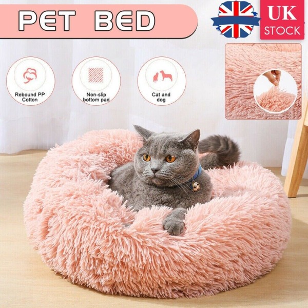 Fluffig Hundbädd / kattbädd, Hundsäng / kattsäng - dogbed/catbed Pink 70cm