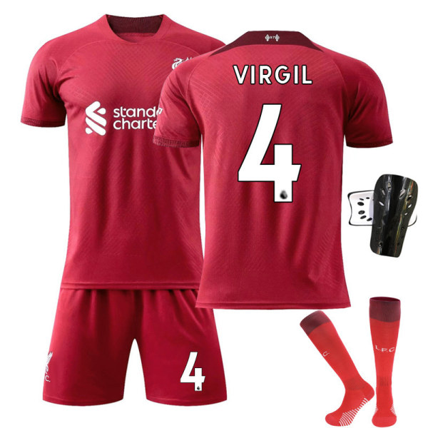 Liverpool Hemma nr 11 Salah nr 10 Mane fotbollströja kostym Darwin 27 With socks+protect S（160-165cm）