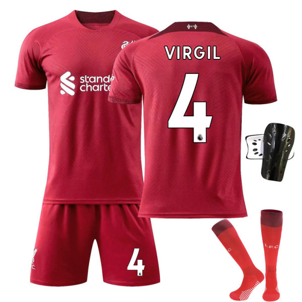 Liverpool Hemma nr 11 Salah nr 10 Mane fotbollströja kostym Virgil 4 M（165-175cm）