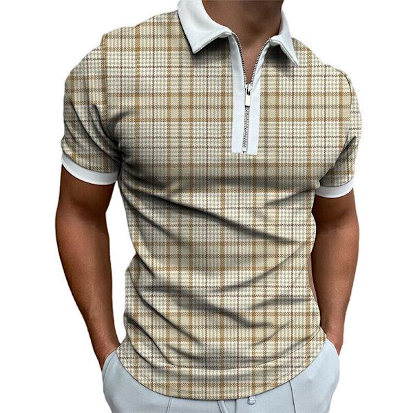 Kortärmad pikétröja för herr Slim Fit Sport Golf Zipper T-shirt light black xxl