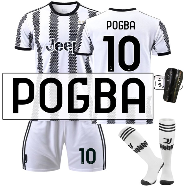 Juventus hemmatröja 22/23 Di Maria fotbollströja för barn Vuxna POGBA 10 With sock protect #L