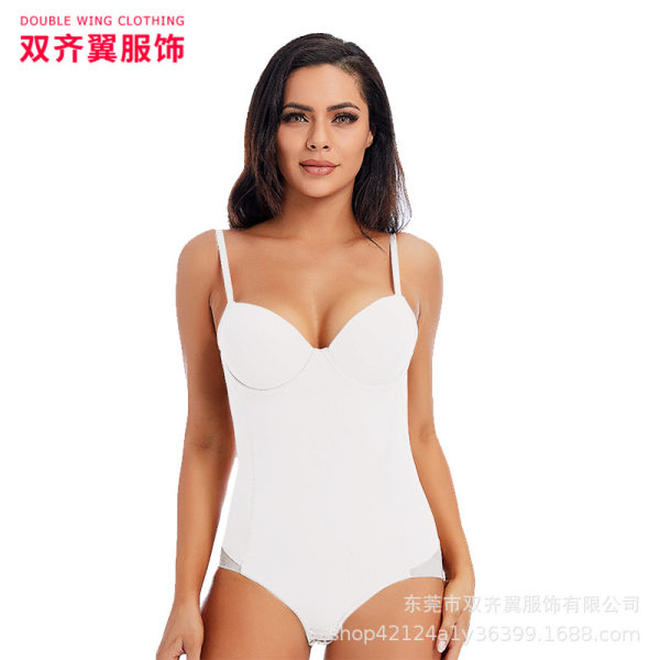 Fashion One-Piece Corset Shaper Fajas Bodysuit för kvinnor White 2XL